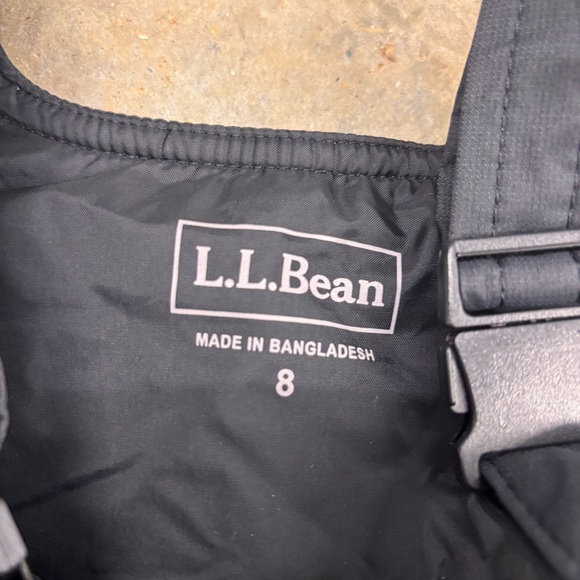 LL Bean Black Ski Snow Bibs Winter Pants Youth Size 8 - Picture 3 of 7